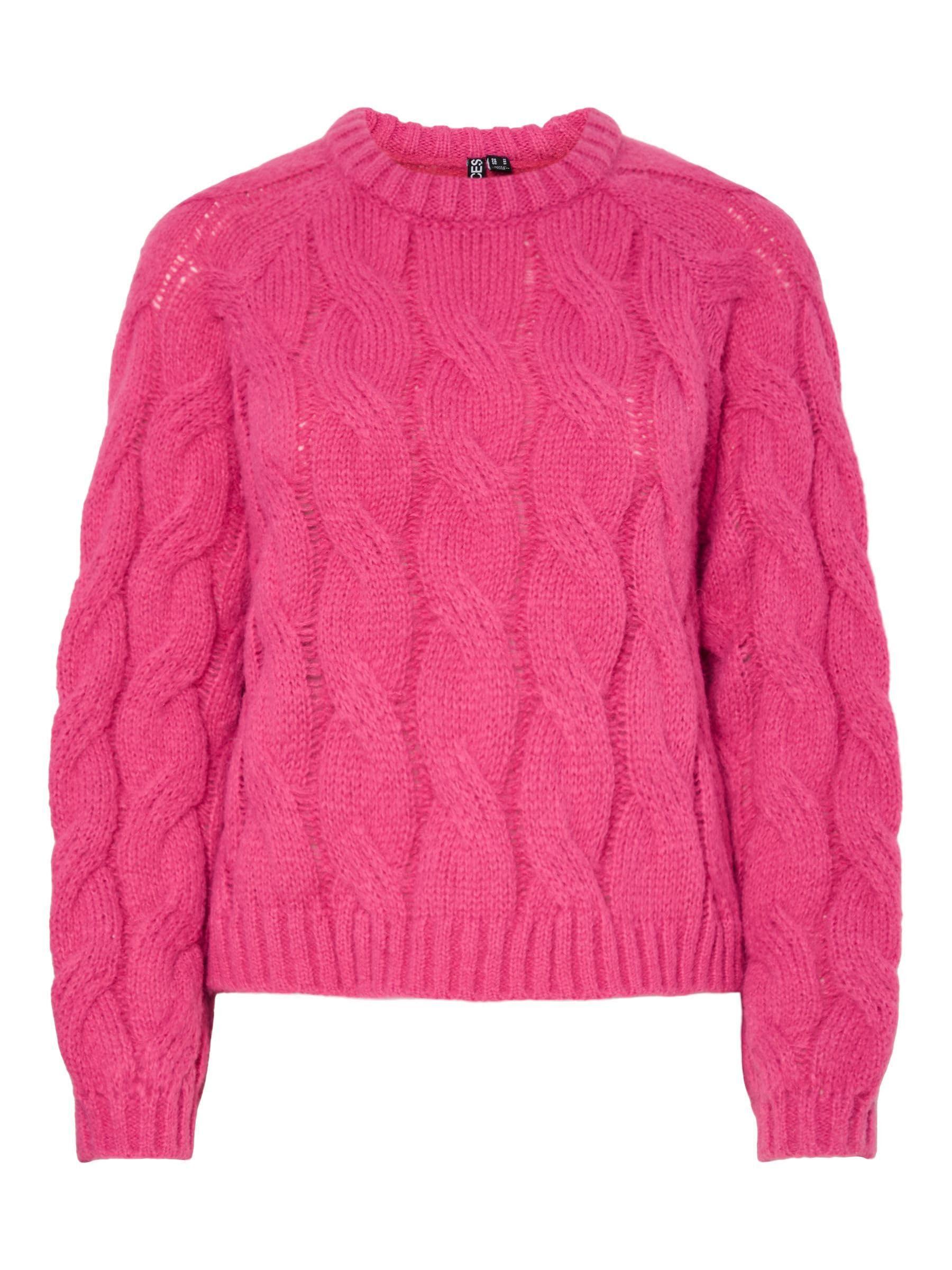 PIECES Pcjia LS O-Neck Knit Bc, Beetroot Purple, L