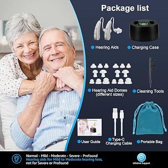 Ture Hearing Aids with Bluetooth(Not Amplifiers), Bluetooth Hearing Aids for Seniors, OTC Rechargeable Hearing Aids with Noise Cancelling, Small Hearing Aids for Adults Nano Earbuds