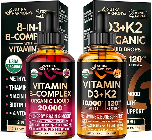 NUTRAHARMONY Vitamin D3 K2 & B Complex Drops