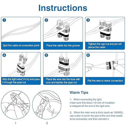 Miniatura 4 de SUNVIE Fastlock2 - Conector de cable de bajo voltaje, conectores de iluminación de paisaje, impermeables, calibre 12-18, para luces de paisaje de