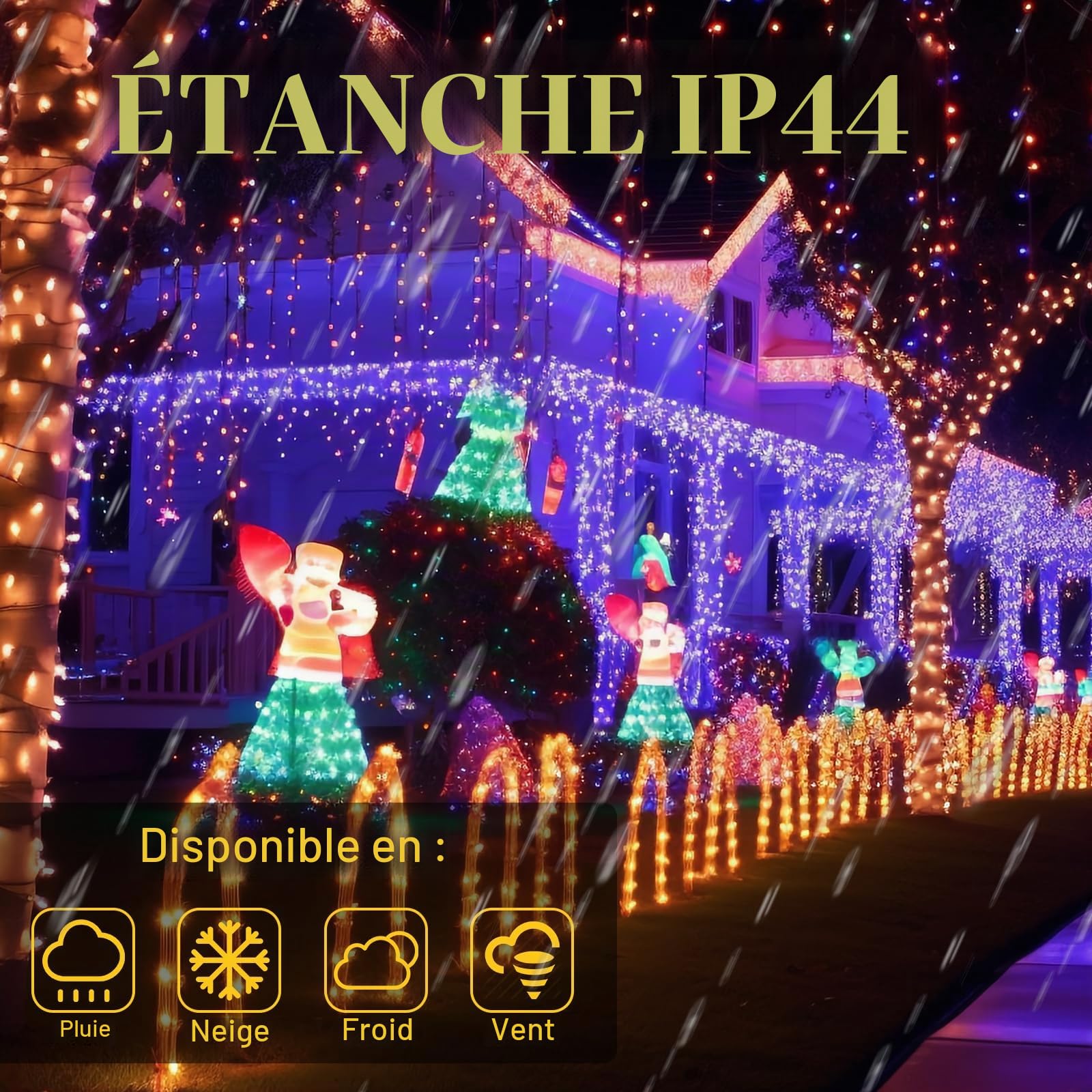 Guirlande Lumineuse 8 Mode 10M 100 LED, Décoration Romantique pour Sapin de Noël Mariage Fête,Guirlande Intérieure (Lot de 5pcs Couleur, Fil Transparent)