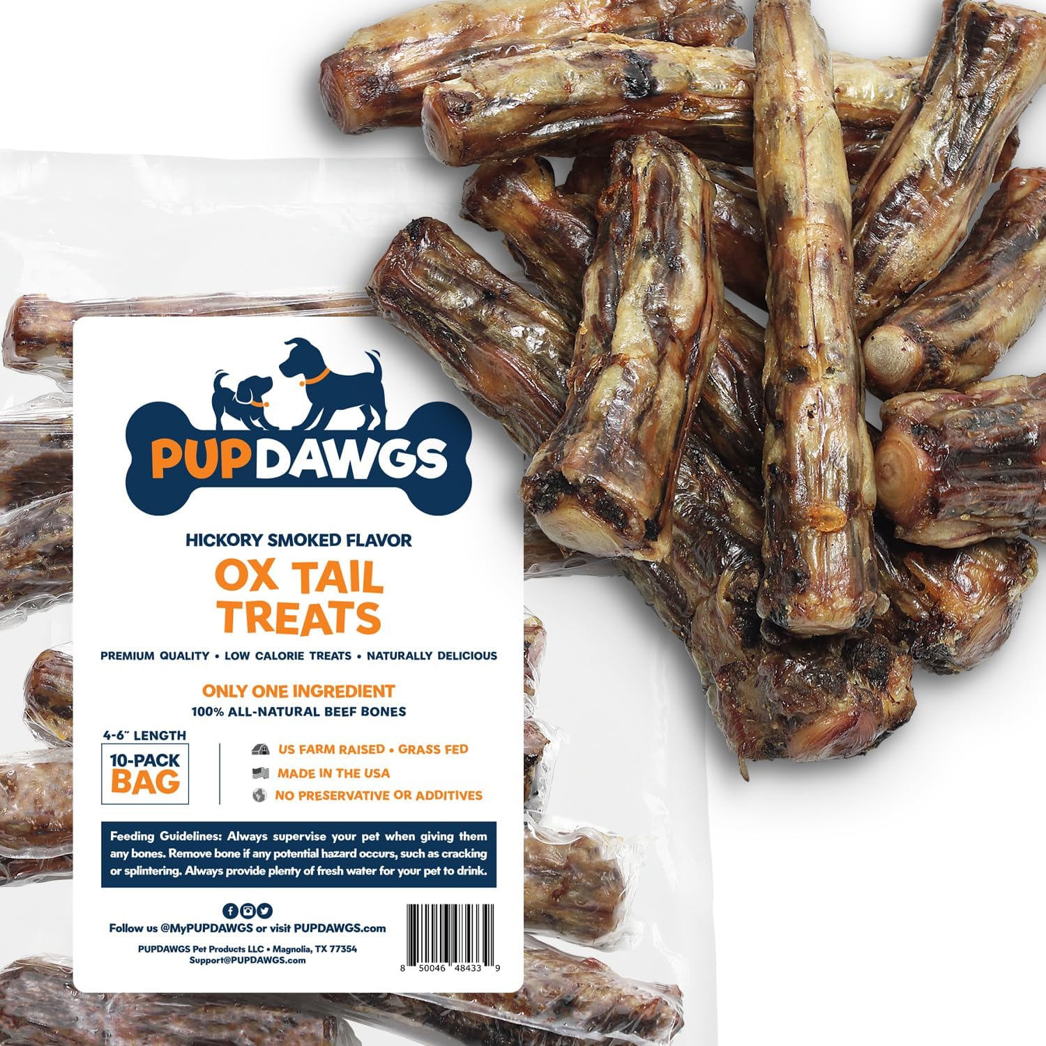 PUPDAWGS Cow Tails for Dogs 46" Hickory Smoked Flavor