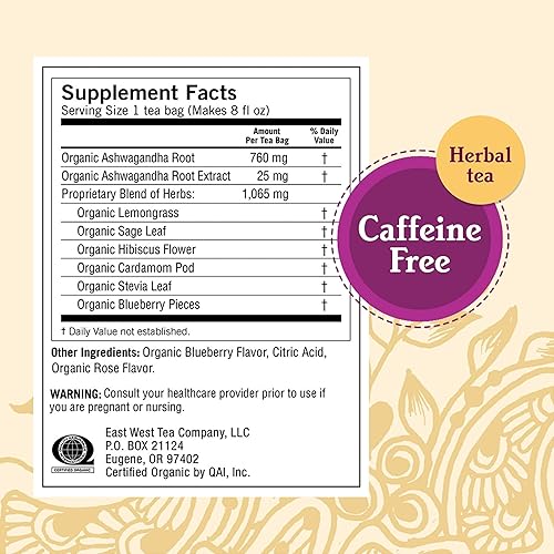 Miniatura 2 de Yogi Té - Alivio del estrés de arándanos y salvia (paquete de 6) - Apoya el estrés con Ashwagandha - Sin cafeína - 96 bolsas de té de hierbas