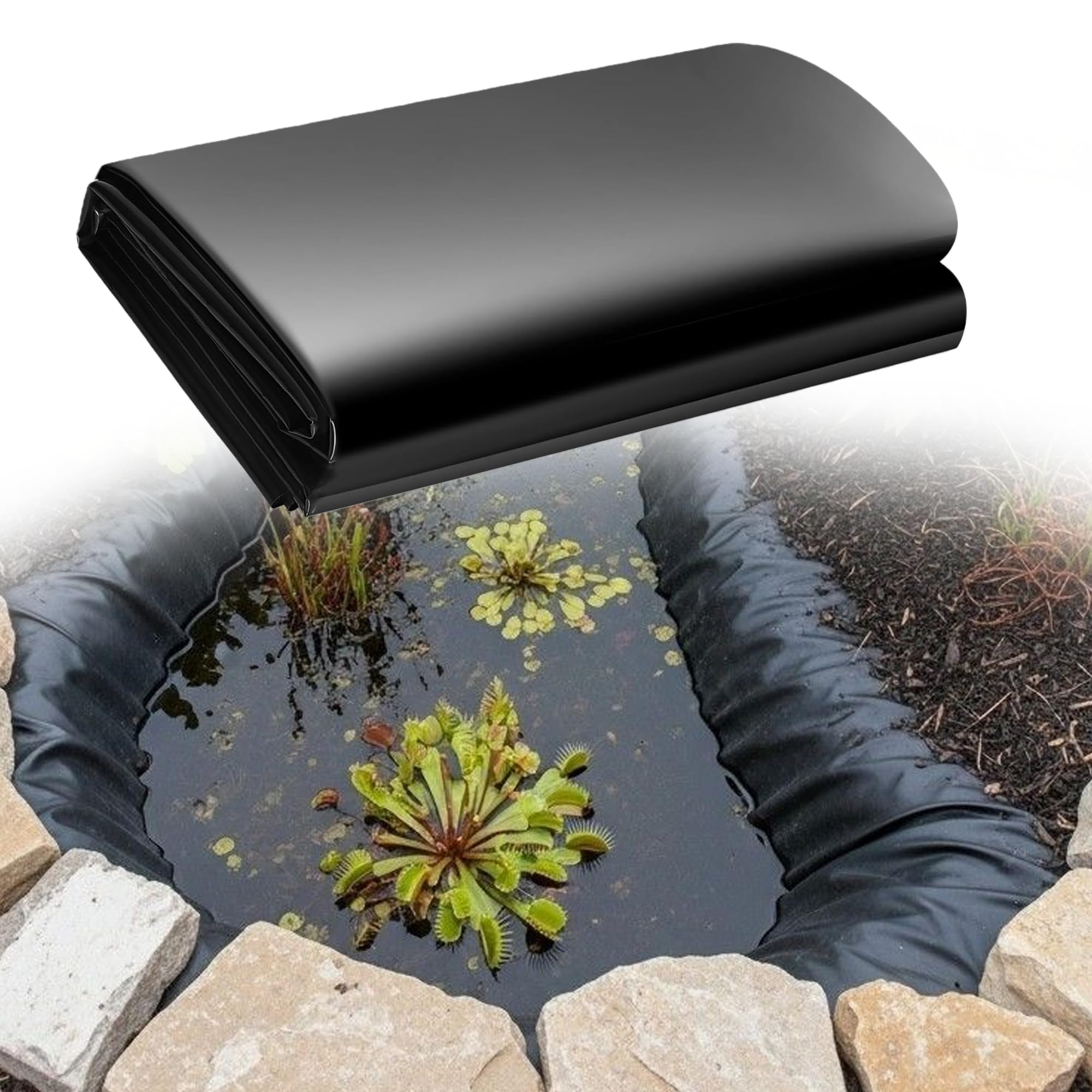 Bâche pour bassin robuste et étanche de 2x3m avec protection UV haute densité