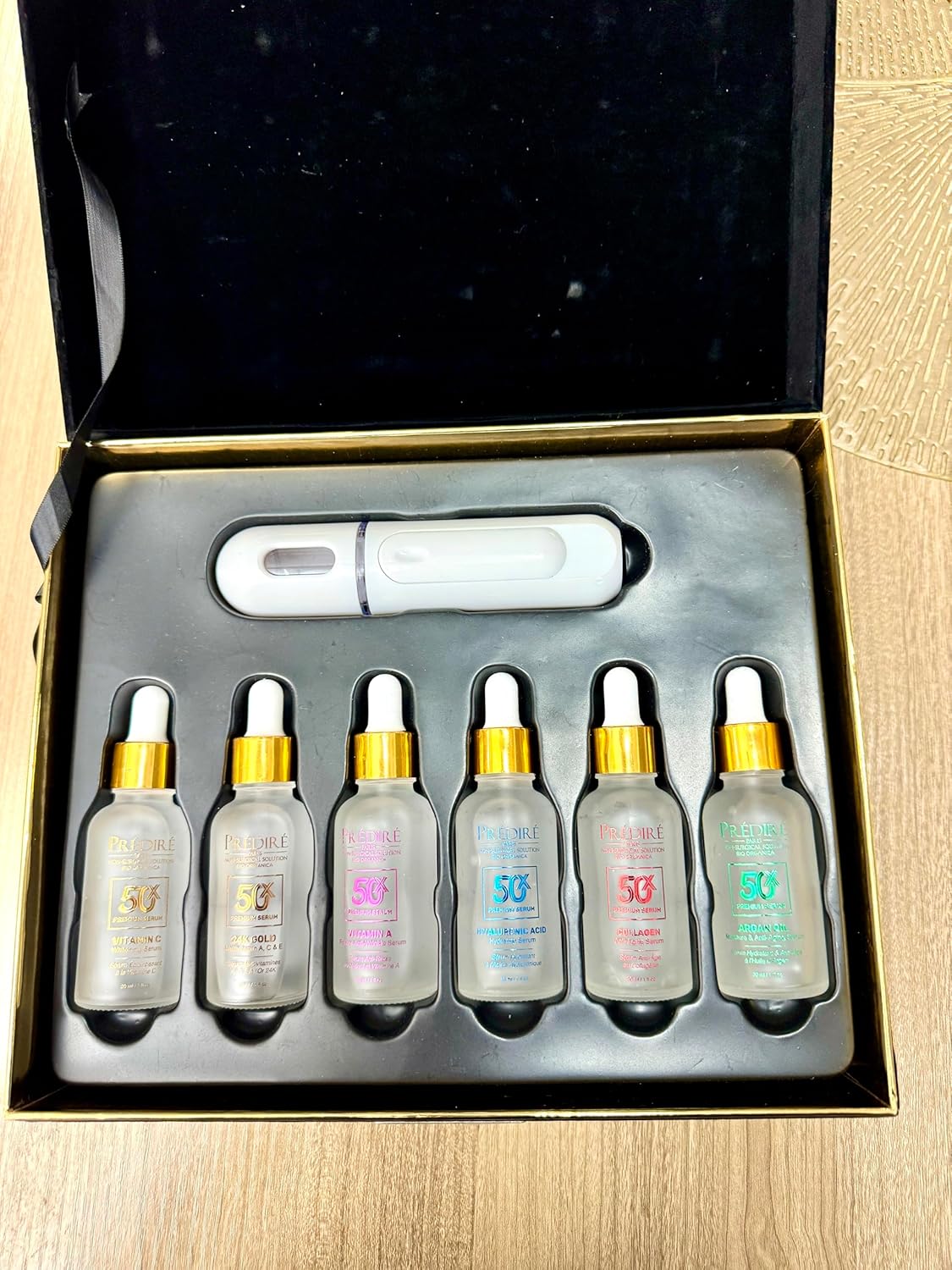 Generic Intensive Multi-Purpose Rejuvenation Skin Serum Set, Collagen, Hyaluronic Acid, Vitamin C, Argan Oil, Vitamin A, 24K Gold, with Sprayer Device