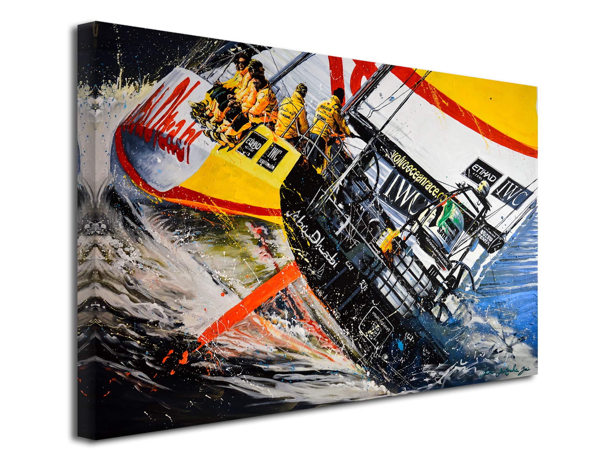 DECLINA, Quadro Decorativo da Parete per Soggiorno Moderno, Quadro Decorativo da Parete, Riproduzione Pittura Riproduzione Bertoche su Tela Stampata Ocean Race, 50 x 30 cm