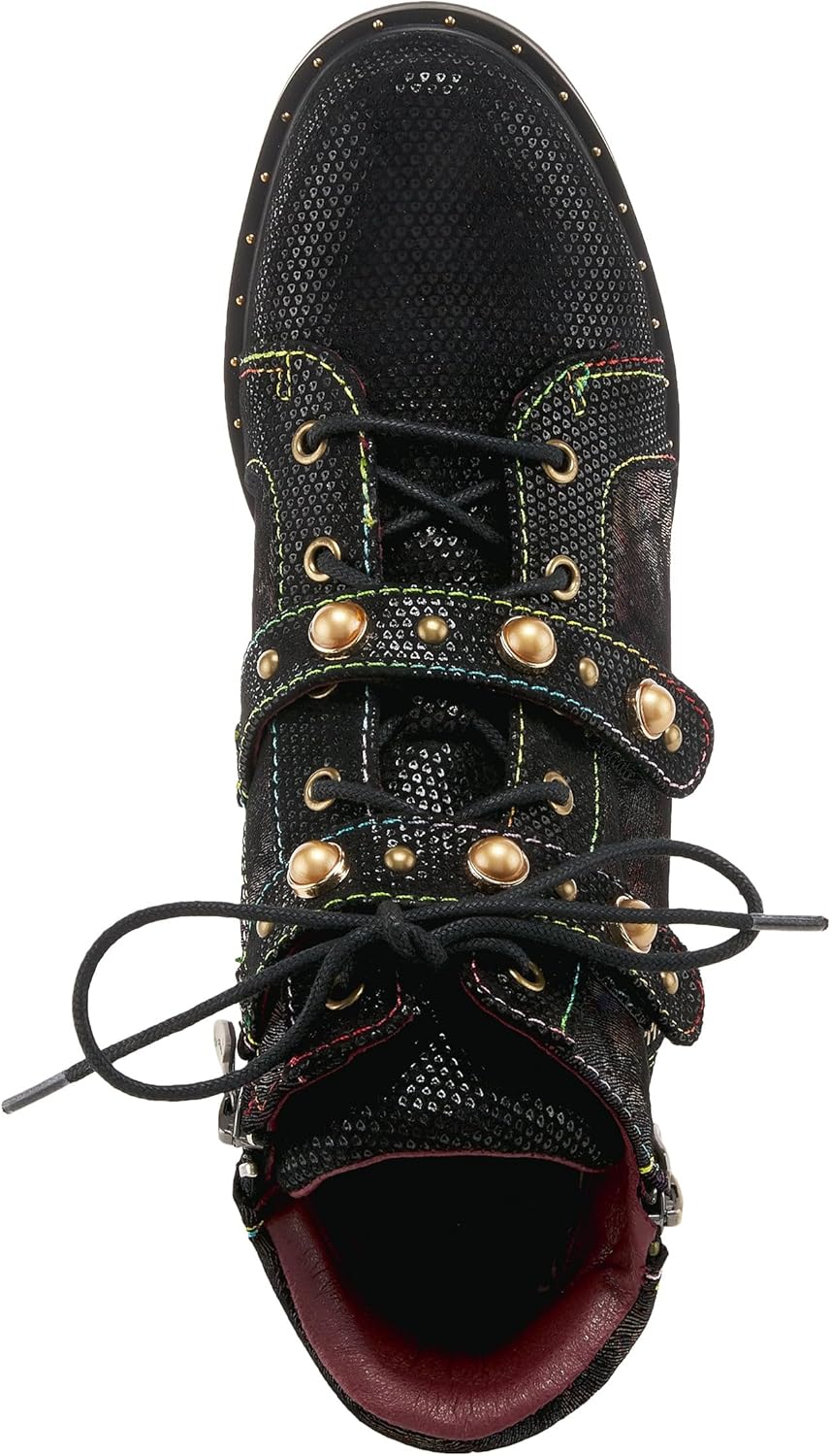 L`Artiste Chrissy Women's Bootie with Adjustable Fit and Unique Artistic Detailing