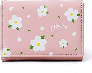 Flower Wallets for Women, Girls - Stylish Faux Leather Trifold Cash, Cards Holder Wallet - Small Hand Purse (Pink) - 70% OFF Deal at ₹298 on Amazon | Valzo