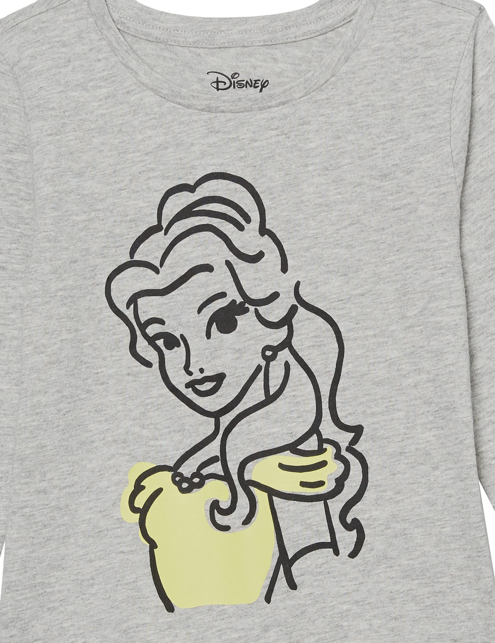 Amazon Essentials Disney | Marvel | Star Wars | Frozen | Princess T-Shirt a Maniche Lunghe Bambine e Ragazze, Pacco da 2