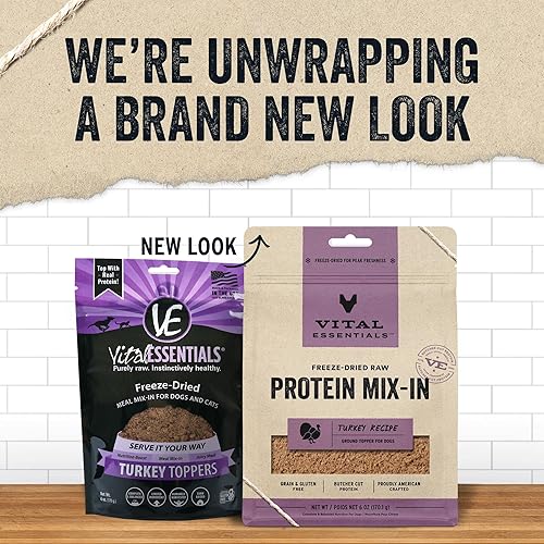 Miniatura 3 de Vital Essentials Mezcla de proteínas crudas liofilizadas para perros, decoración de tierra de pavo para perros, 6 onzas