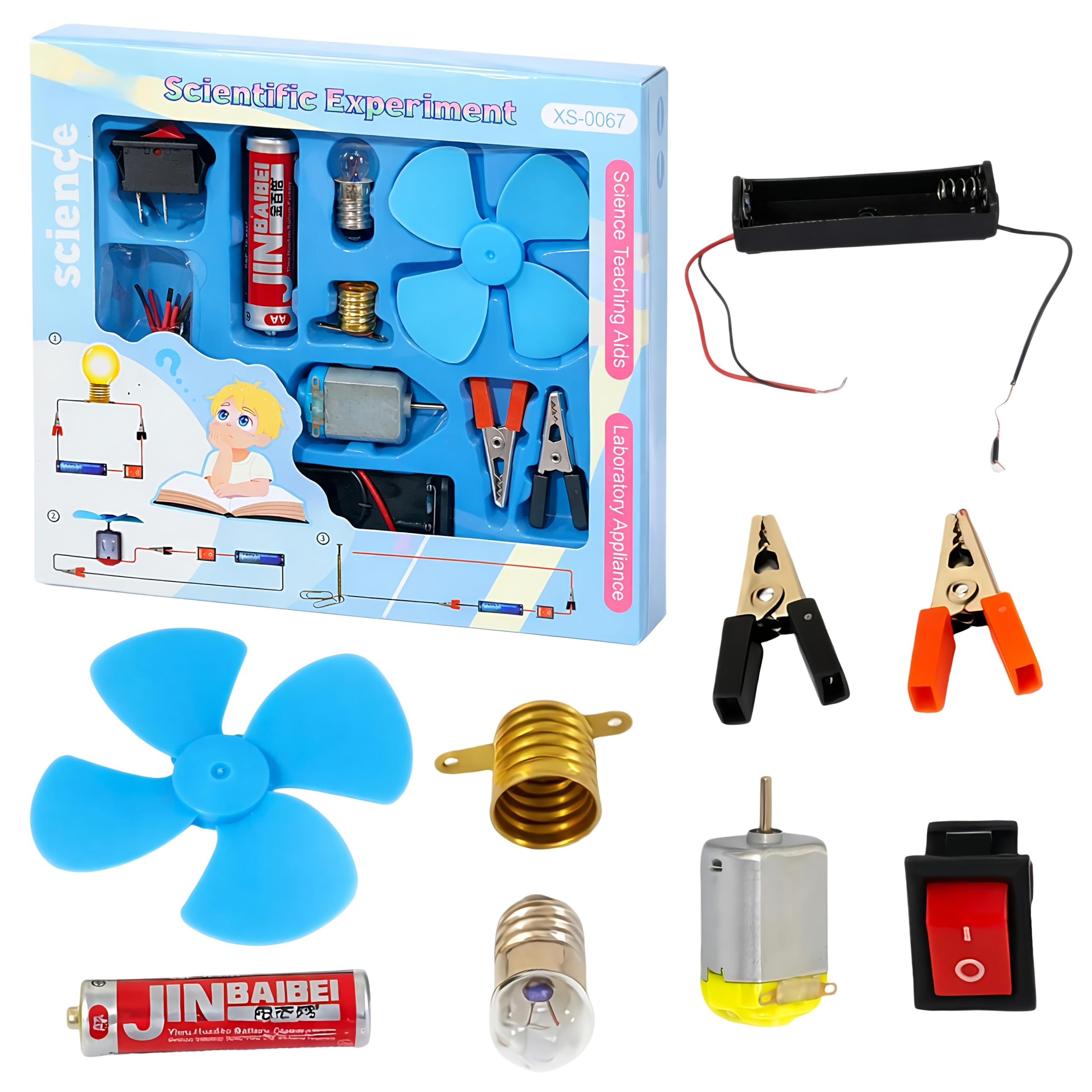 FunBlast Science Experiment Kit – Science Kit for Kids, STEM Learning Kit, DIY Science Kit for Students & School Projects, Electric Circuit Kit for Students with Motor Fan Toy (Blue)-picture-13