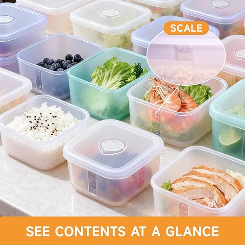 Miniatura 9 de OTB Juego de 2 recipientes de silicona reutilizables transparentes, cajas de almacenamiento de alimentos de silicona sin fugas, sin BPA, herméticos,