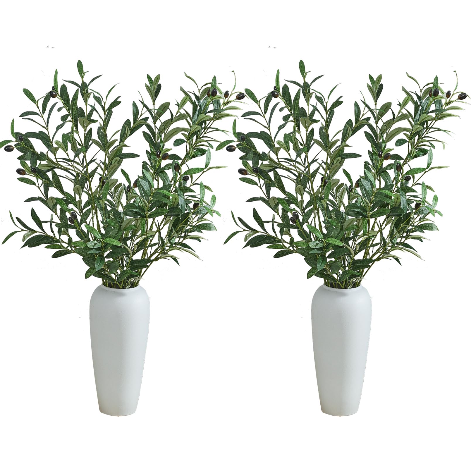 Photo 1 of Vicrol 2 PCS 39 Inch Faux Olive Branches Artificial Flowers Greenery Stems