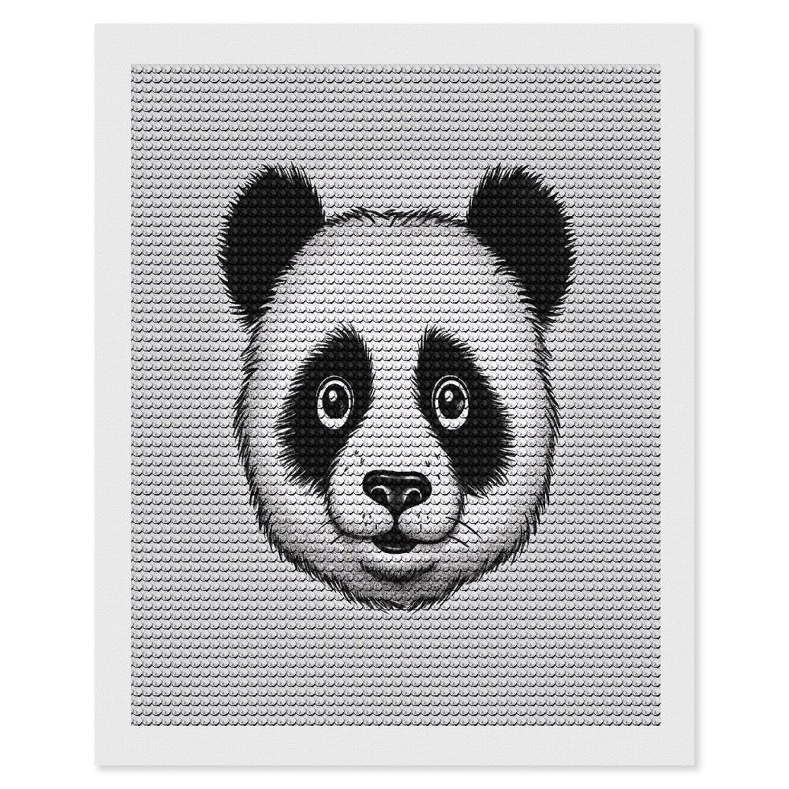 FekiLoot Anime Panda Face Diamond Art Kits for Adults Diamond Painting Kits for Beginners DIY Diamond Art Kits Round Full Drill Diamond Dot Gem Painting for Home Wall Decor Gift 16"x20"