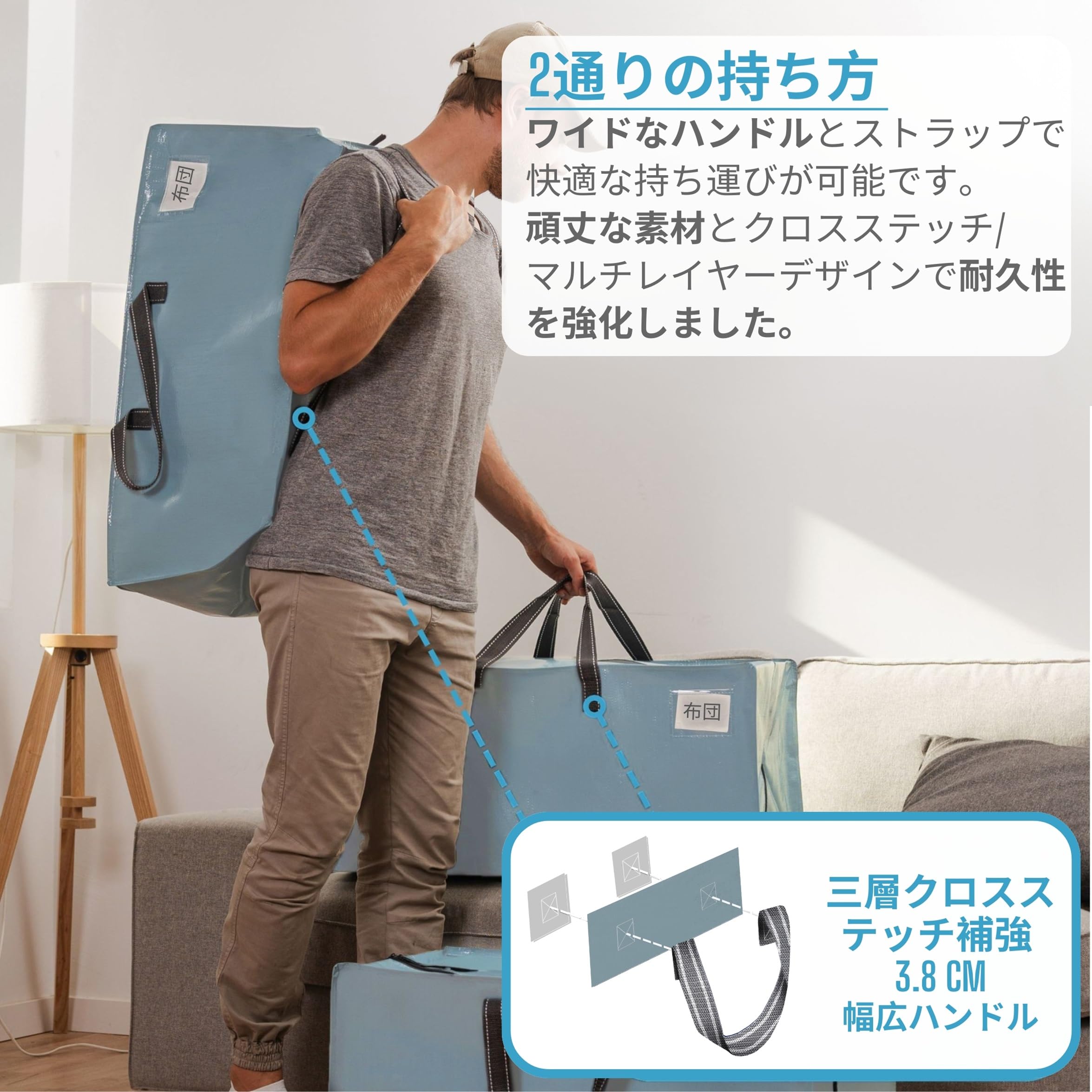 VENO 布団収納袋 リュック型 背負える 引越し用ダンボールの代替 88L大容 Amazon｜VENO 布団収納袋 リュック型 引越しバッグ 引越し用ダンボール