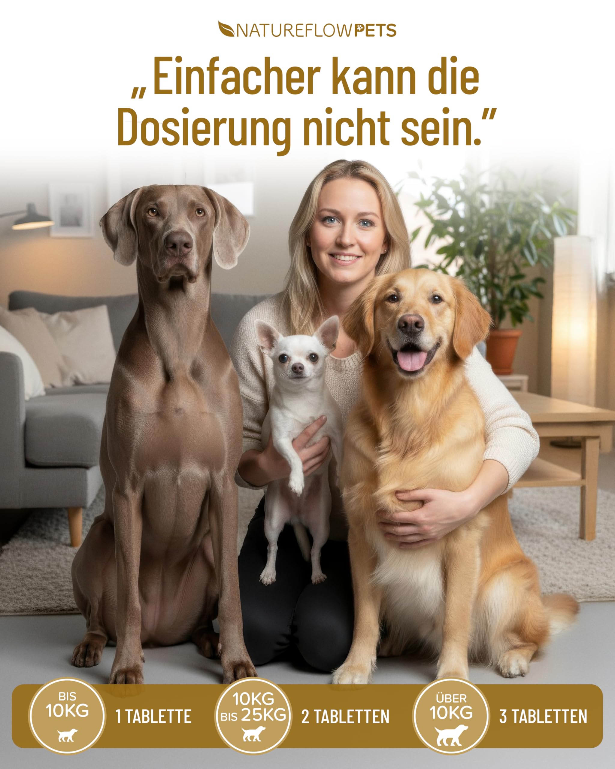 Natureflow Pets - Probiotika Hund - Darmkur bei Durchfall, Blähungen & Sodbrennen - Darmflora aufbauen & Magen-Darm stärken Präbiotika für Hunde - Magenschutz & Darmwohl mit Präbiotikum