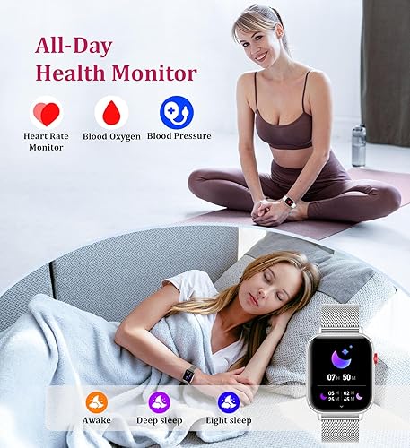 Miniatura 4 de Relojes inteligentes HD de 1.83 pulgadas para mujer, rastreador de actividad con respuestahacer llamadas, reloj inteligente y actividad con