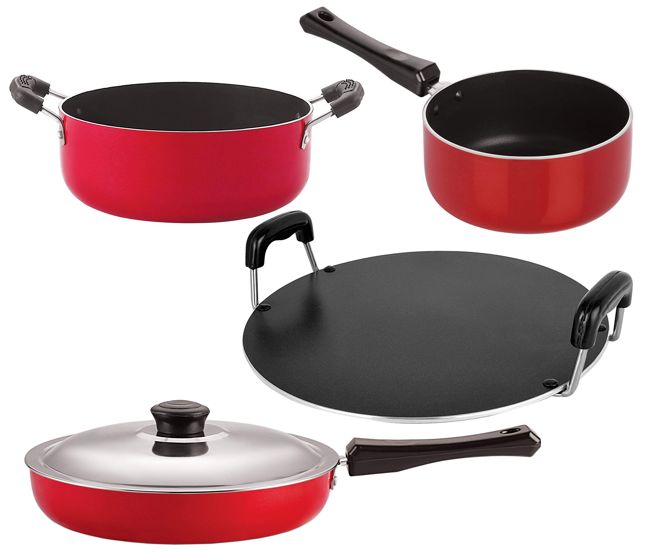 NIRLONNon-Stick PFOA Free Non-Toxic Aluminium 4 Piece Kitchenware Combo Gift Set Offer