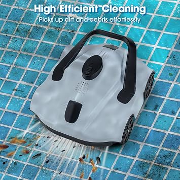 Robotic Cordless Pool Vacuum Cleaner with Powerful Suction Dual-Drive Motors,Robotic Pool Vacuum, Self-Parking, Automatic Robot Cleaners for Inground Pools up to 1076ft2,White