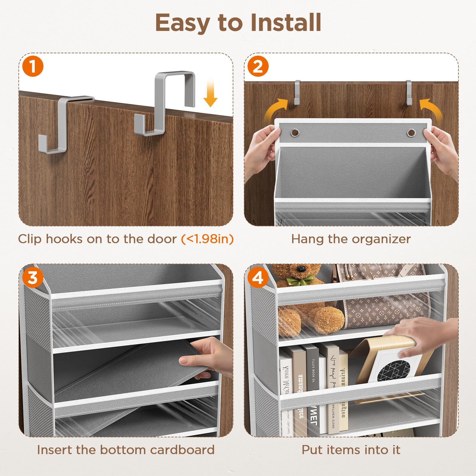 Best Elfa Closet Organizers Compared for 2026 2 Mefirt 6 Tiers Over The Door Organizer, Behind The Door Storage Hanging Shelves — product photo