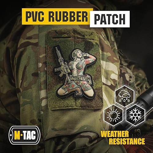 Miniatura 32 de M-Tac Morale Patch Tactical Girl - Parche militar táctico de PVC con cierre de gancho en la parte trasera - Parches para chaleco, mochilas, Tatuaje 5