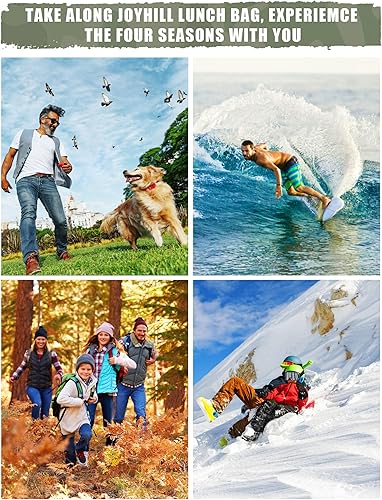 Vista 17 de JOYHILL - Lonchera táctica para hombres, con aislamiento térmico y bolsa extraíble para botellas, hielera duradera, moderna, grande, a prueba