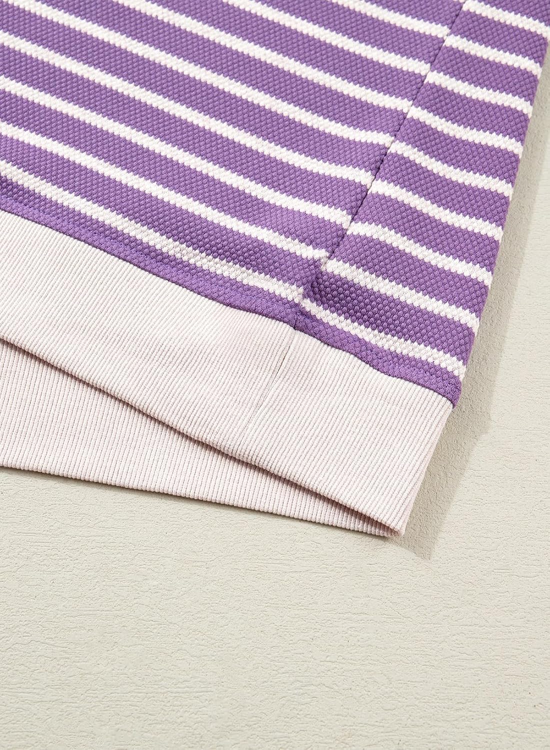 SHEWIN Women Summer Loose Fit Tops Trendy Rib Knit Stripe Shirt Business Dressy Casual 2026 - Image 6