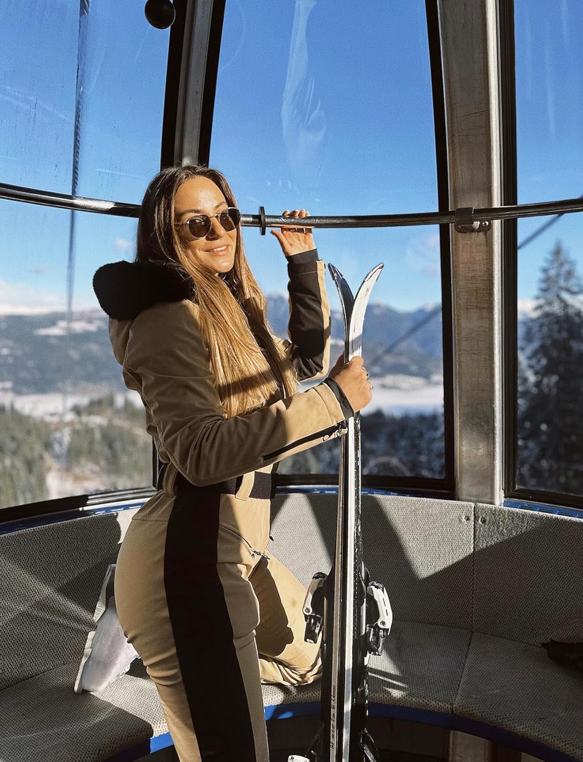 GSOU SNOW Womens Ski Suit One Piece Snowsuit Snowboard Slim Insulated Jumpsuit Jacket Waterproof Windproof for Outdoor Sports - Image 4