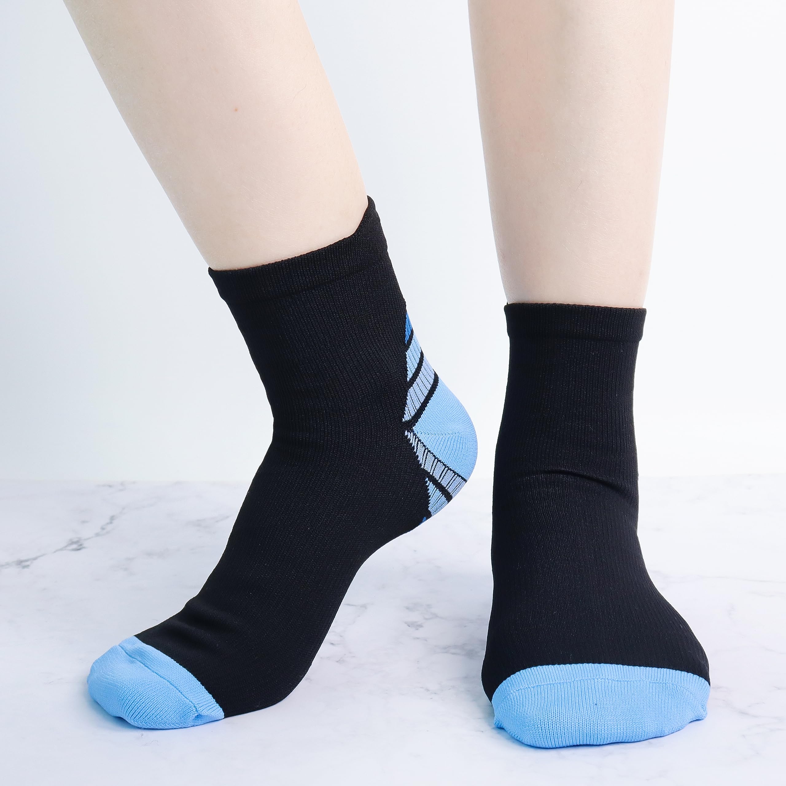 Jeasona 10 pares de calcetines de compresión para mujeres/hombres cortos de verano deportes senderismo jogging correr compresión calcetines