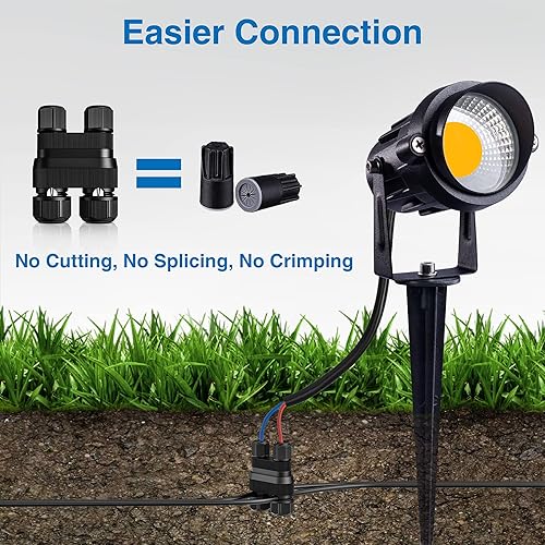 Miniatura 2 de SUNVIE Fastlock2 - Conector de cable de bajo voltaje, conectores de iluminación de paisaje, impermeables, calibre 12-18, para luces de paisaje de