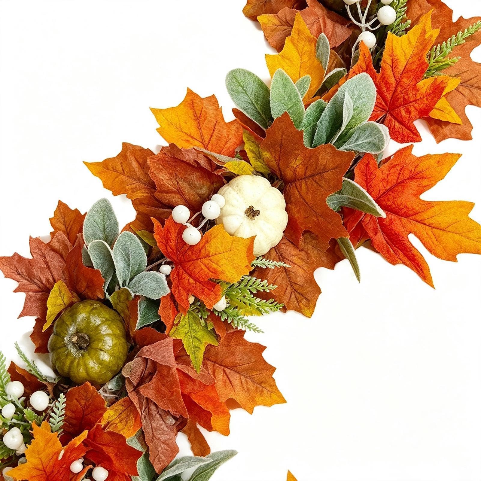 Ghirlanda Autunnale Decorazione Artificiale di Halloween con Zucche da 1,5