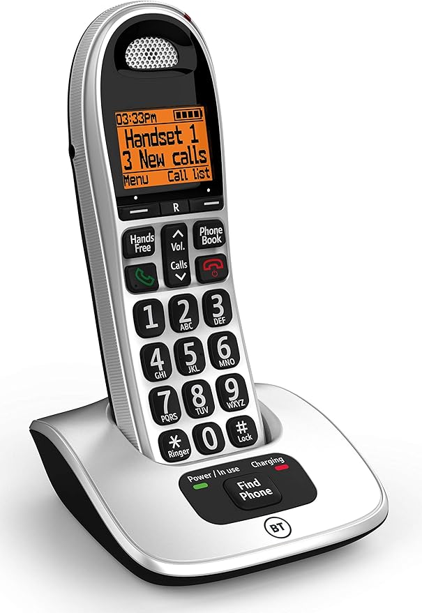 BT 4000 Cordless Landline House Phone, Big Buttons, Advanced Nuisance Call Blocker, Single