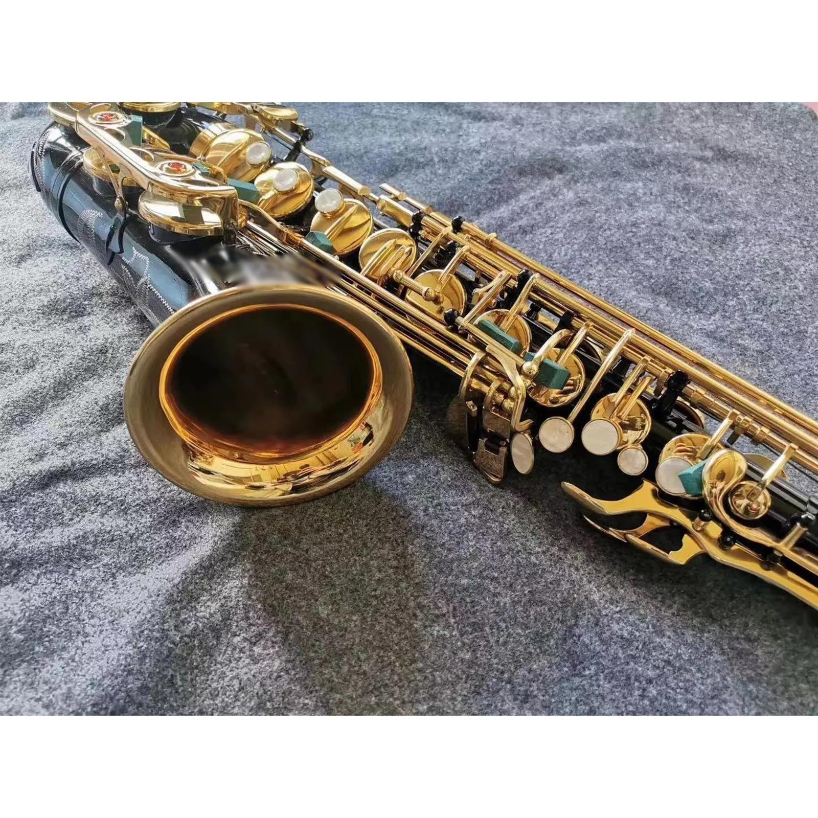 Saxofón Saxofón Profesional Alto/Tenor Drop E, Saxofón Bb Dorado Y Negro Con Banda, Boquilla, Caña (Color : Tenor)