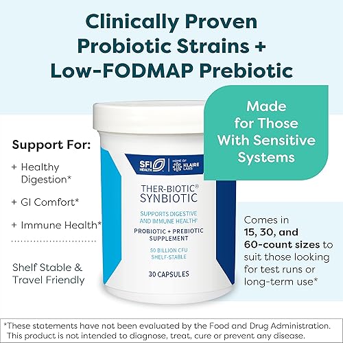 Miniatura 2 de Klaire Labs Ther-Biotic - Probiótico simbiótico (30 cápsulas) y líquido micelizado de vitamina A (1 onza600 porciones) paquete de 5000 UI, salud
