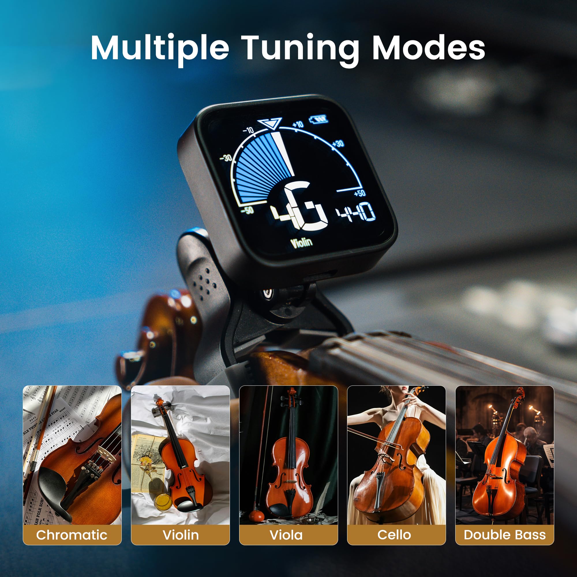Amazon.com: Cherub WMT-665V Rechargeable Violin Metro-Tuner, 3-in