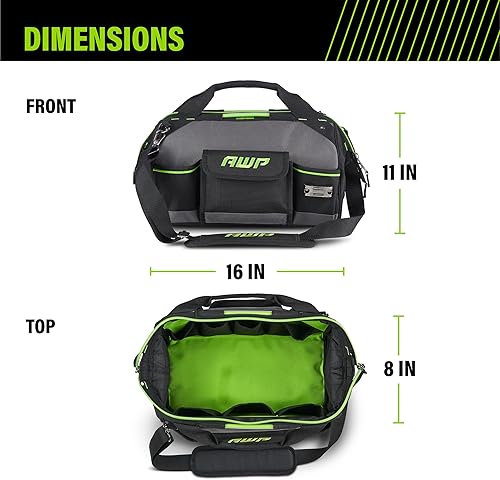 Miniatura 5 de Bolsas de herramientas AWP, bolsa de herramientas premium, negra, bolsa de herramientas duradera, para profesionales y contratistas