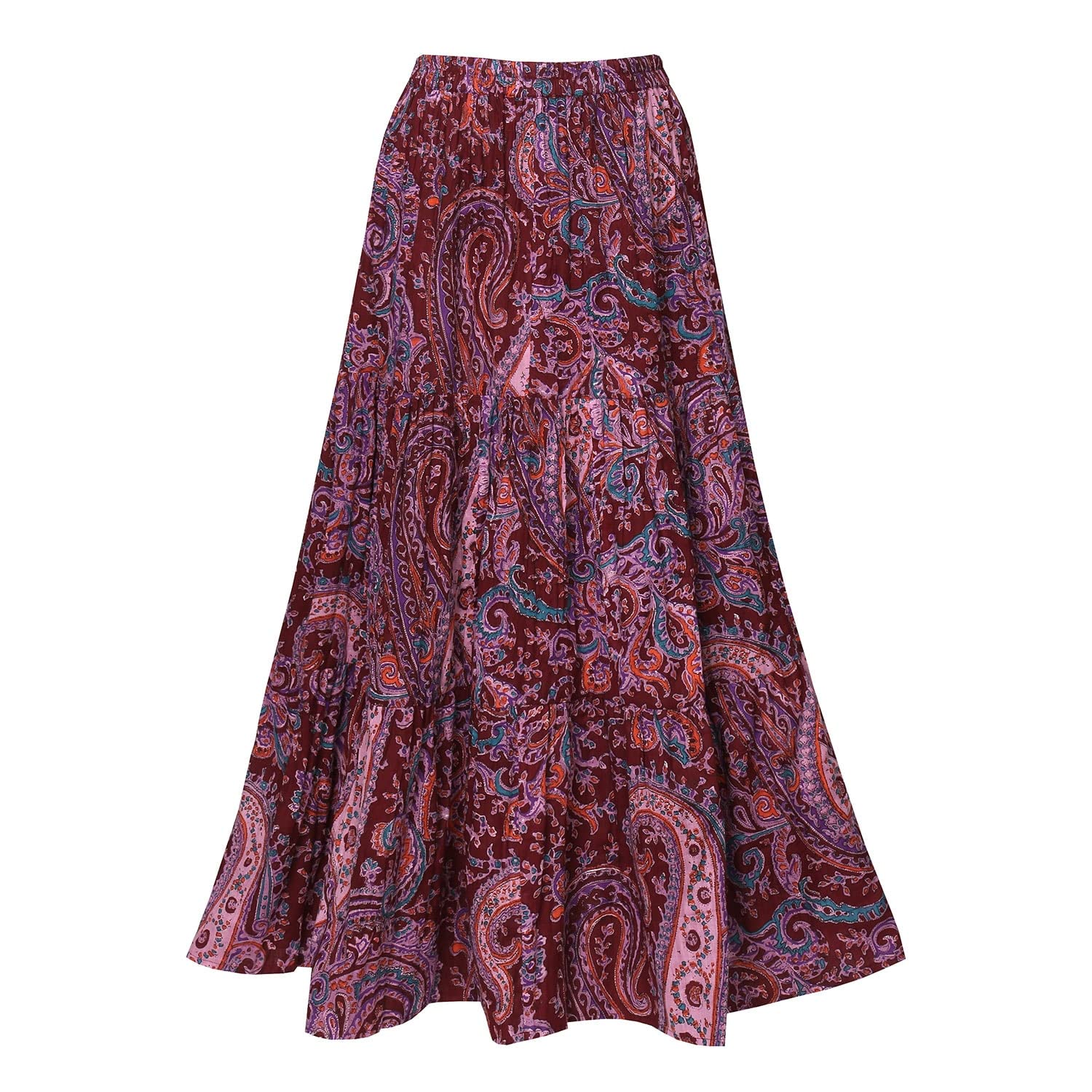 CATALOG CLASSICS Womens Reversible Long Skirt - Broomstick Boho Midi Skirt