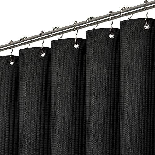 Miniatura 15 de LiBa Cortina de ducha para baño, cortina de ducha de plástico impermeable, PEVA de alta calidad, no tóxica con ojales a prueba de óxido, calibre 10