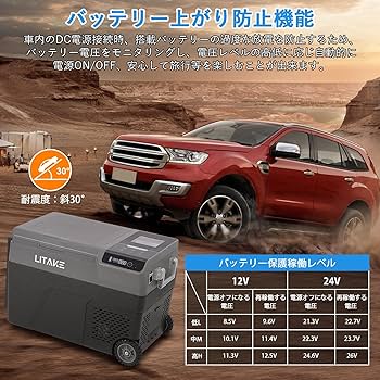 Amazon.co.jp: Litake 車載冷蔵庫 38L 製氷機能搭載 -20℃～20