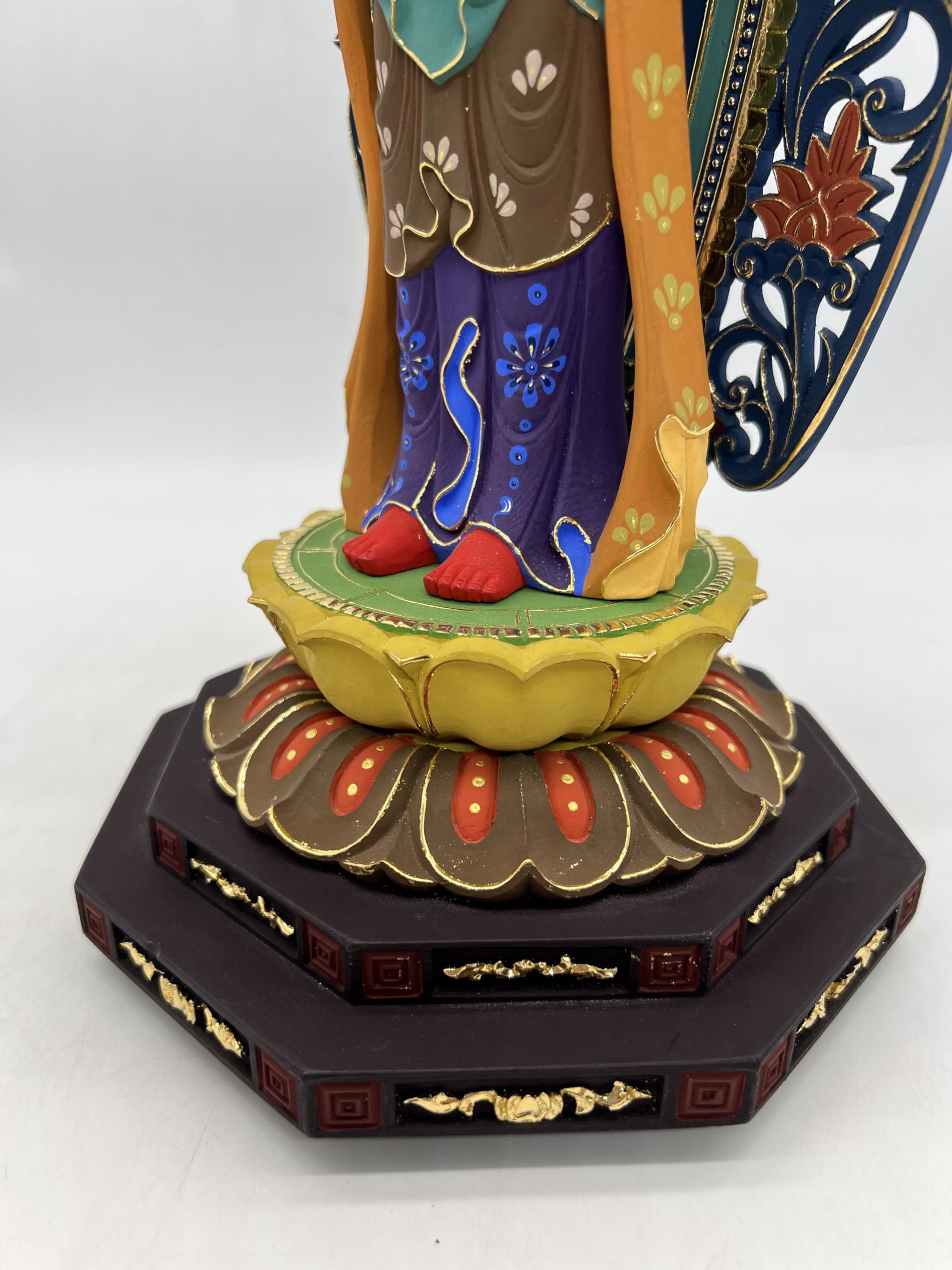 Amazon｜仏像 馬頭観音 馬頭明王 立像 桧木彩色 木彫仏像 木彫り