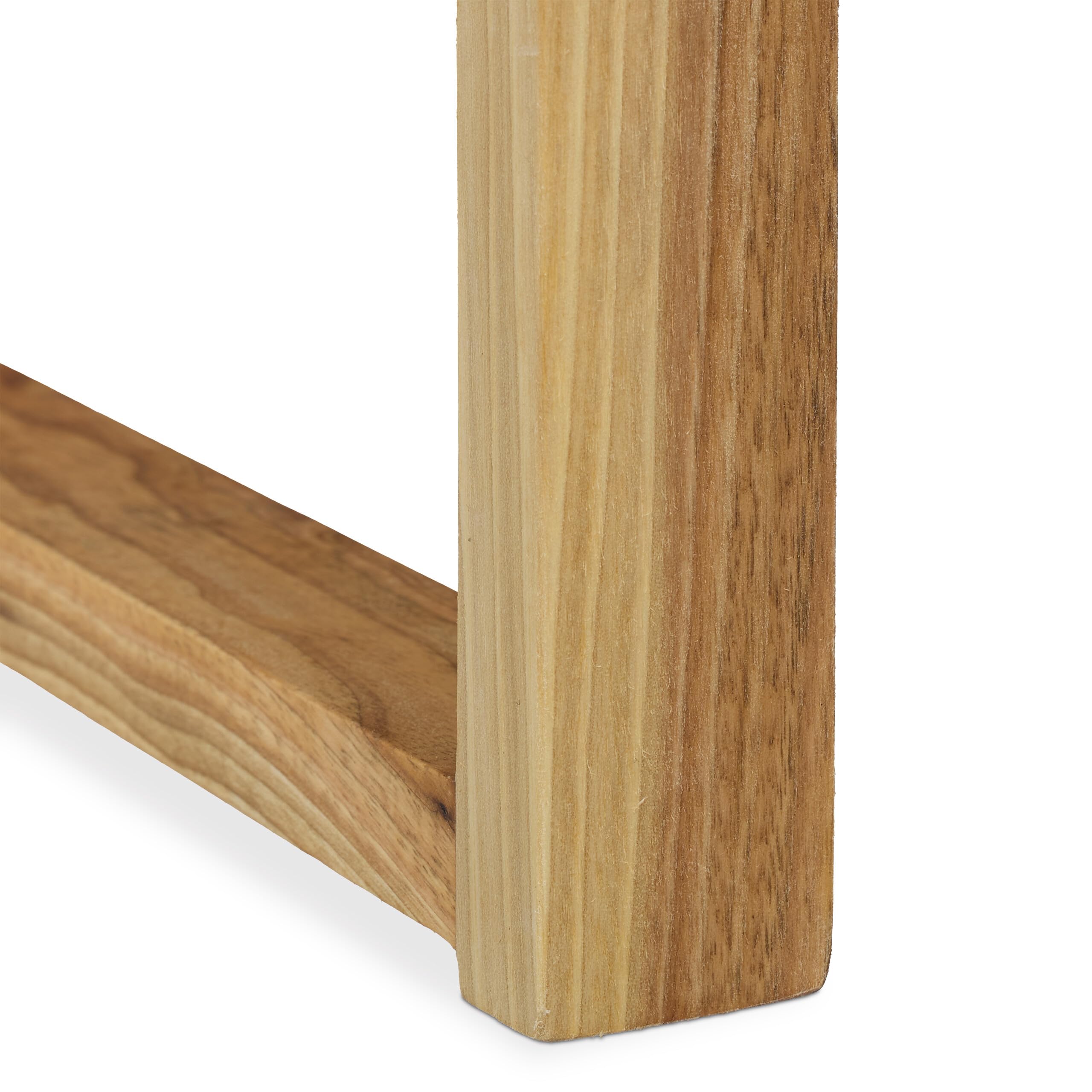 Relaxdays, Sgabello in Legno da Bagno, Sgabellino Multiuso Cucina, Tavolino da Divano, HxLxP: 46 x 40 x 30 cm, Naturale