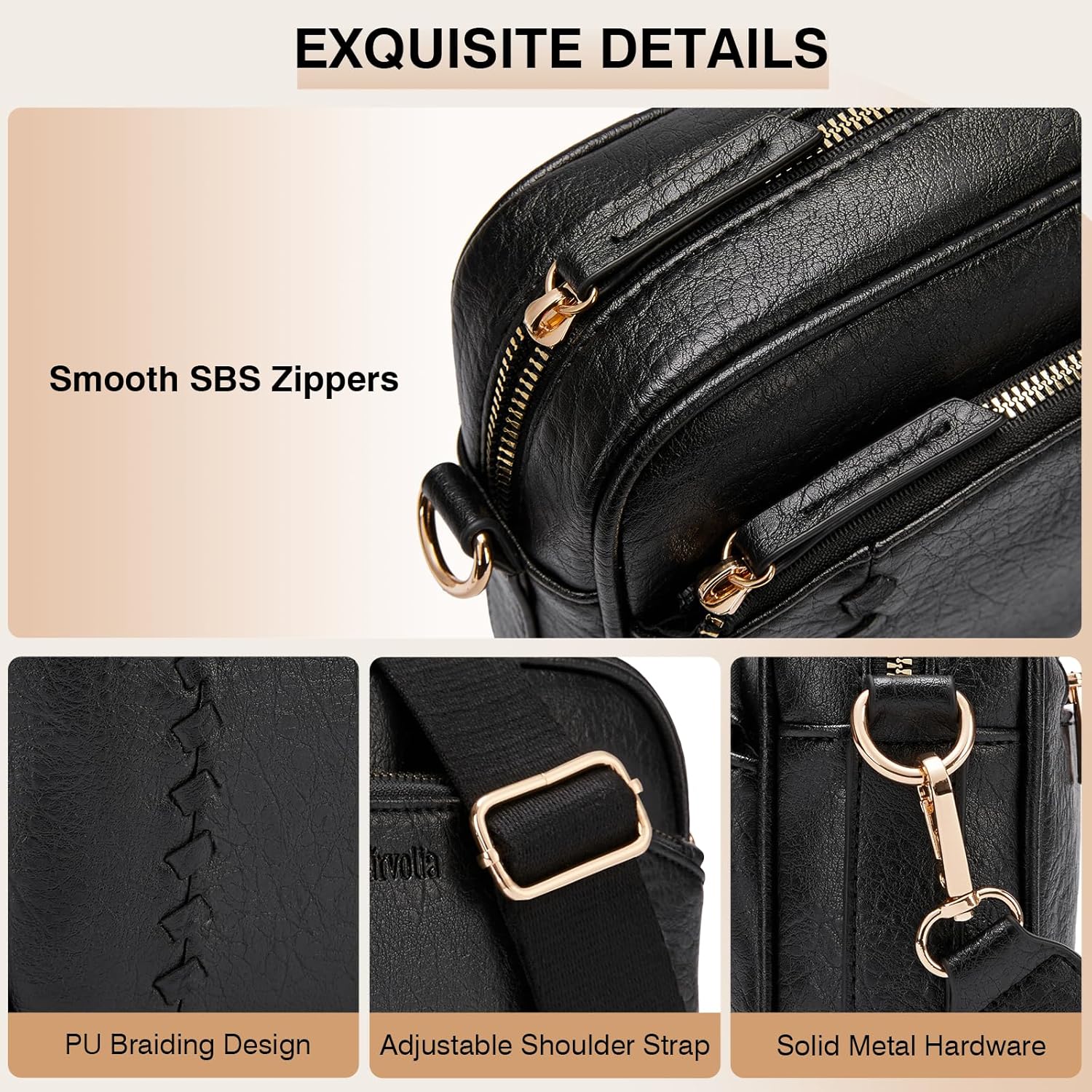 Marvolia Crossbody Bags for Women Soft Vegan Leather Shoulder Handbags Lightweight Crossbody Travel Purses - Image 6