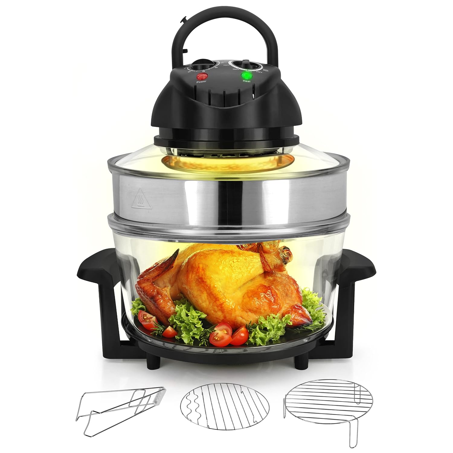 VBM Halogen Convection Oven With Handle Air Fryer | 1400W Electric Multi Function Low Fat Cooker | 13 Litre Capacity | 60 min Timer For Baking Roasting Frying Kitchen, Restaurant, Hotel VBM Halogen Convection Oven With Handle Air Fryer | 1400W Electric Multi Function Low Fat Cooker | 13 Litre Capacity | 60 min Timer For Baking Roasting Frying Kitchen, Restaurant, Hotel