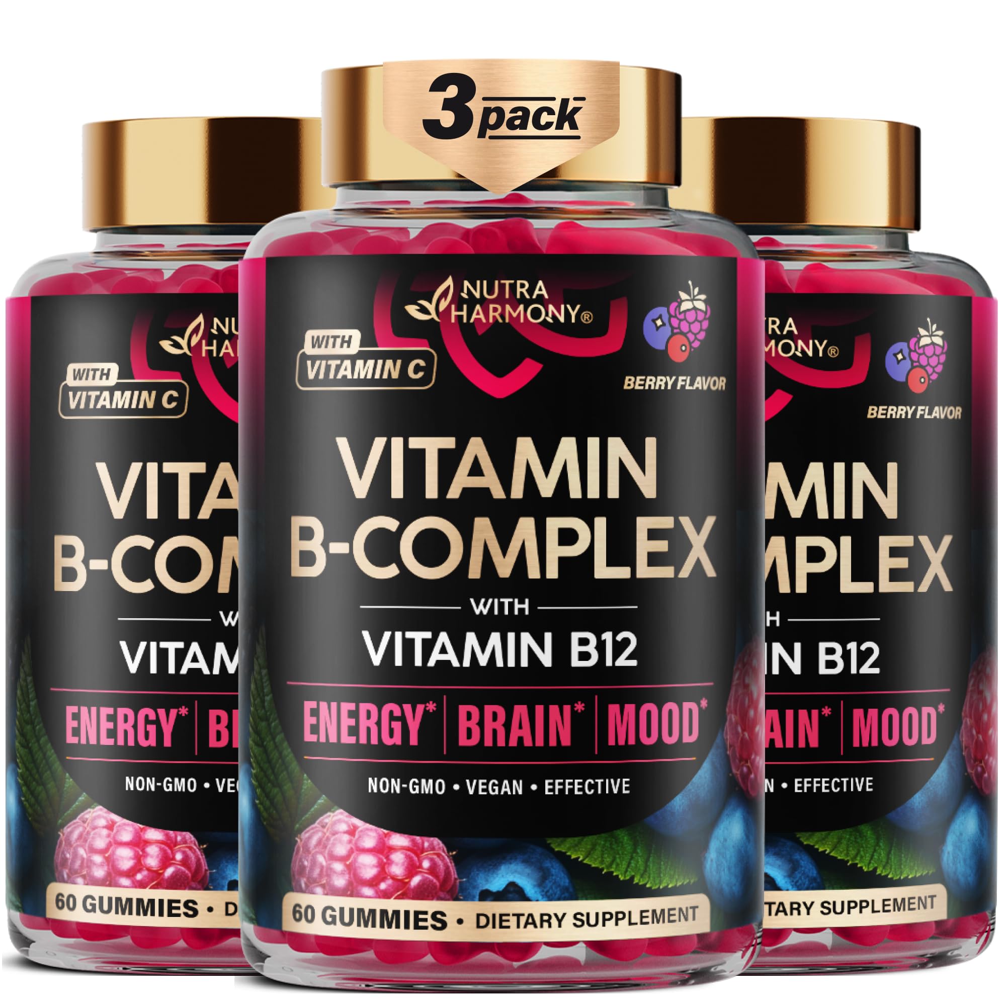 Vitamin B-Complex Gummies for Women & Men - Full B Complex & B12 - 60 Gummy — Amazon image 12