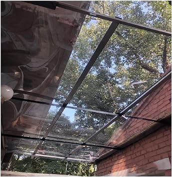 Clear Acrylic Plastic Sheet PC Endurance Board, Glass Replacement Cover, Easy to Cut & Bend Waterproof Panels, DIY Greenhouse Polycarbonate Plastic Sheet Color Clear-1.7mm, Size 1.22x9m