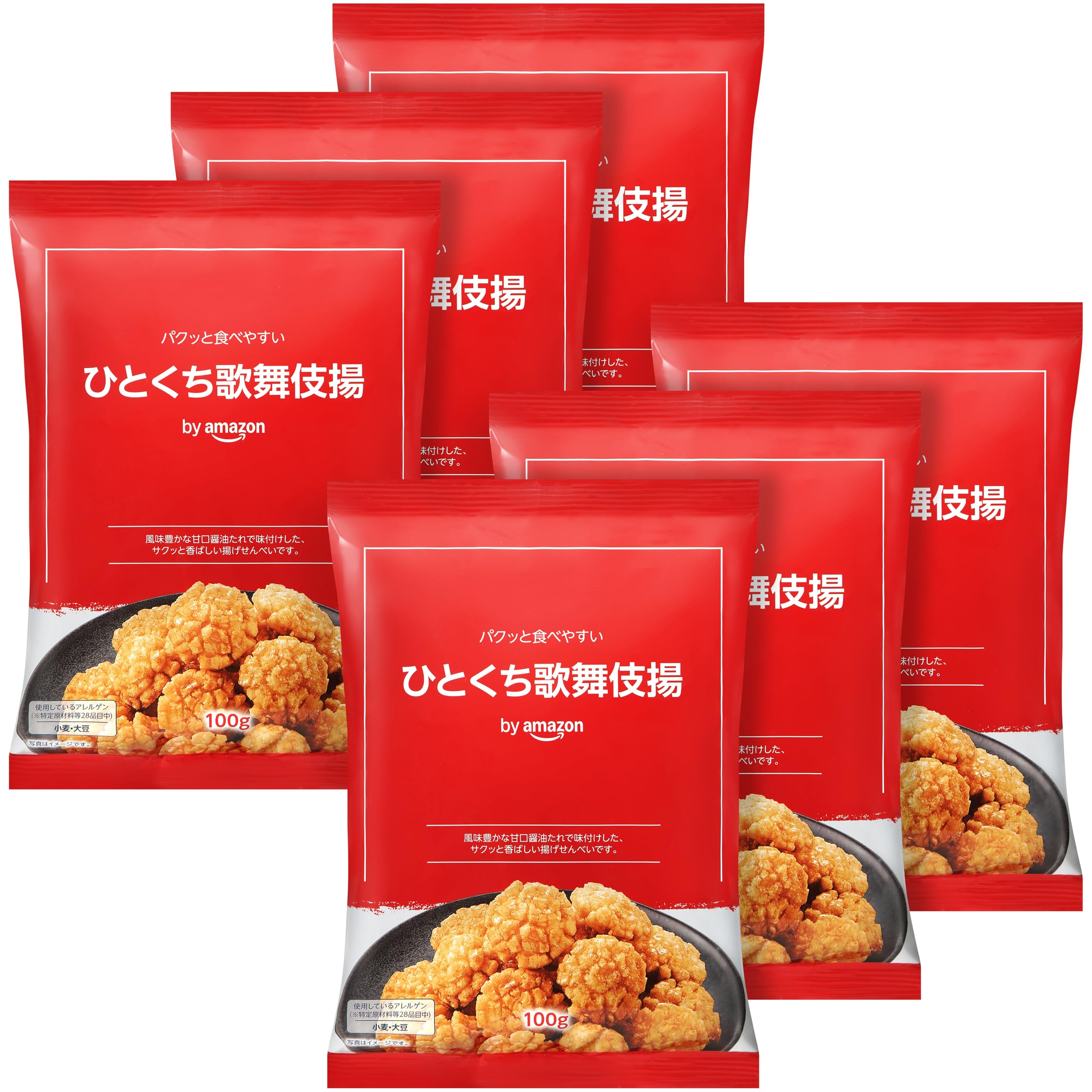 by Amazon ひとくち歌舞伎揚 600g（100g x 6袋）