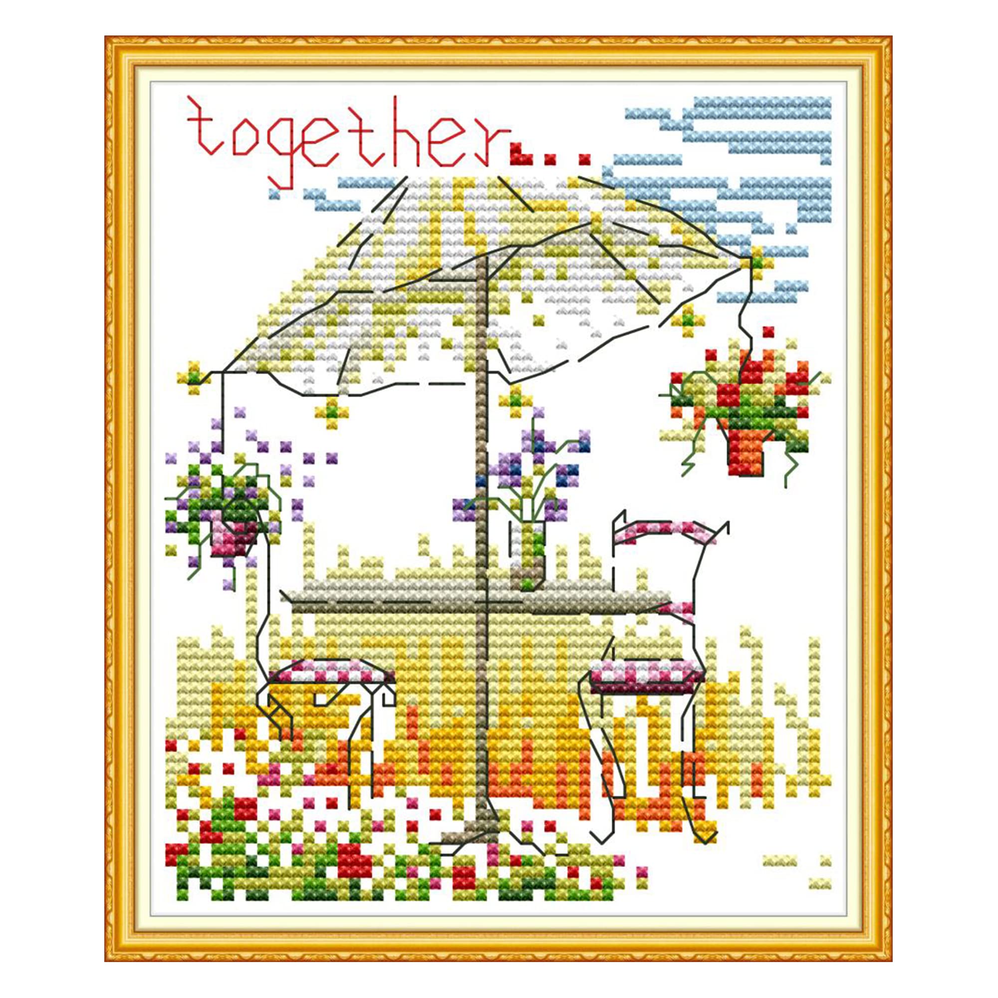 Howie's Needlepoint 14CT Pre-Printed Cross Stitch Kits,Embroidery Patterns Starter Kits,Needlepoint Kits - Summer