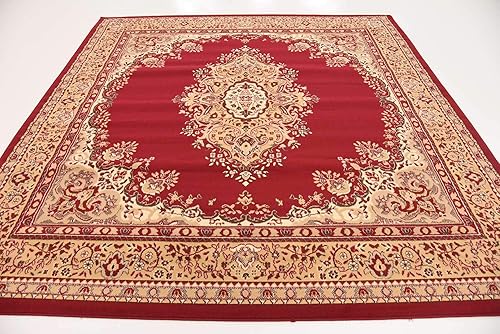 Vista 95 de Unique Loom Reza Collection- Alfombra, Polipropileno, Marrón Marrón/ marfil