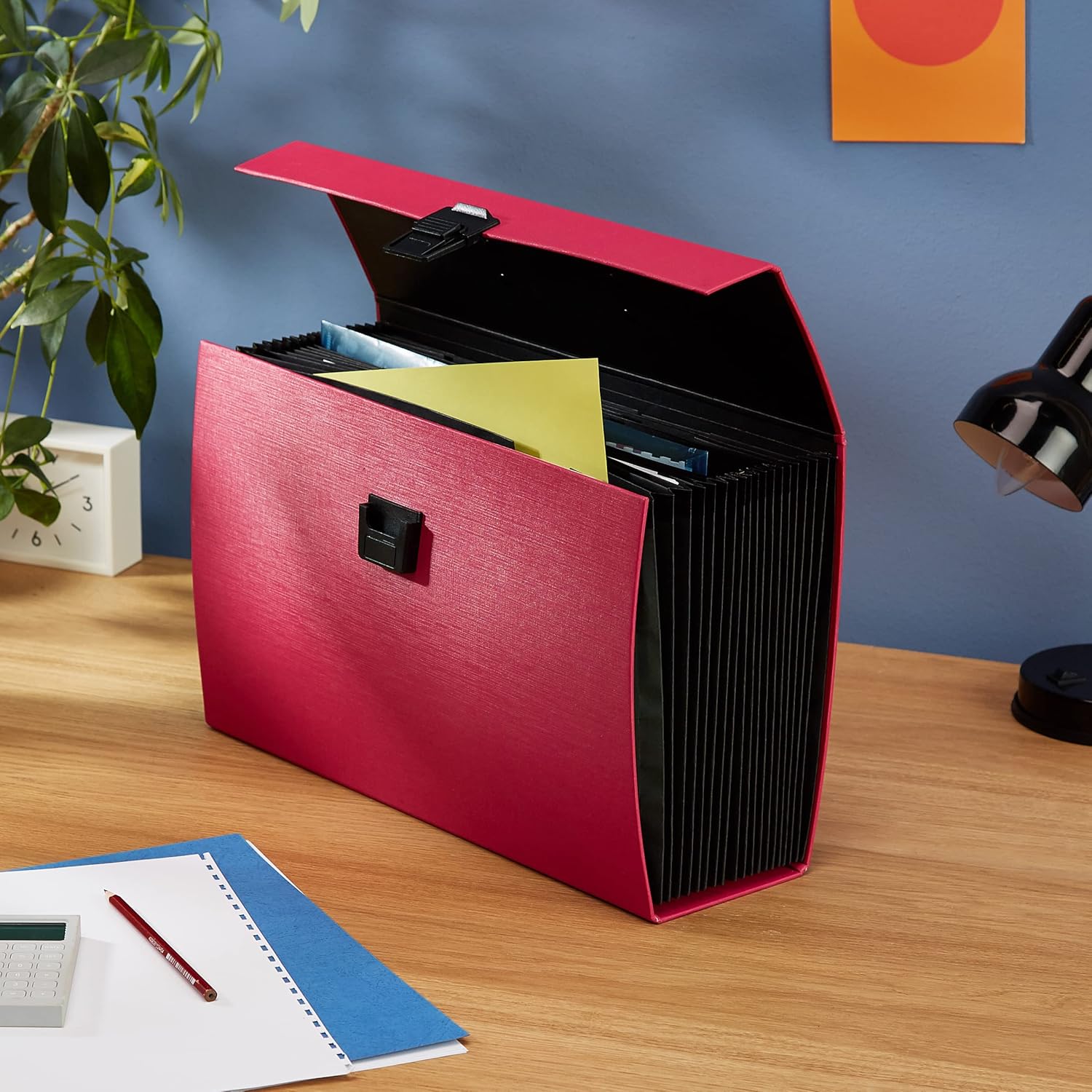 Rapesco 1554 Expanding Box File Document Organiser 19 Pocket Hot Pink