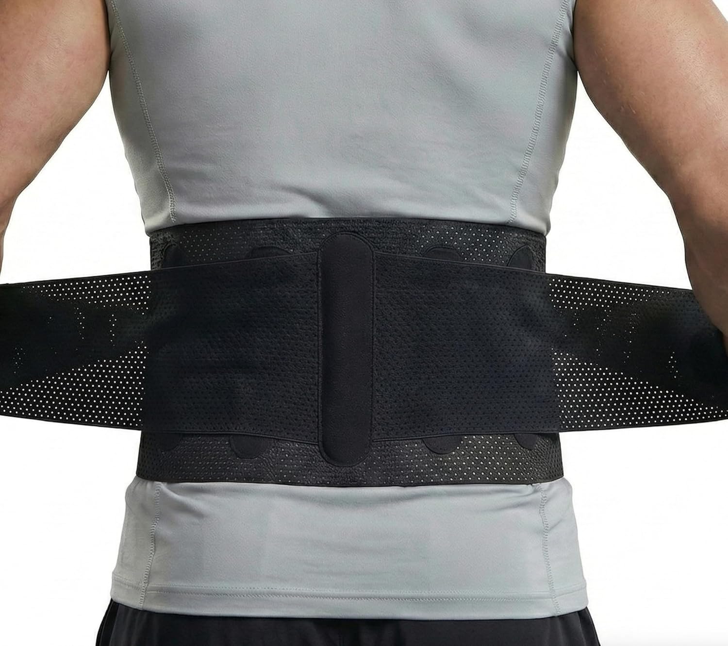 Breathable Mesh Back Brace for Lower Back Pain Relief - Cooling Lumbar Support Belt for Men and Women